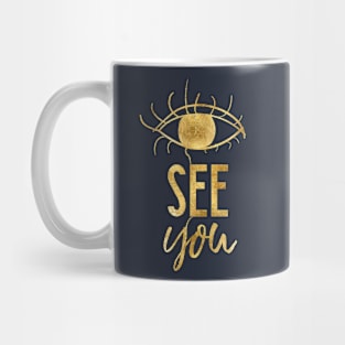 Kintsugi Eye #art #decor #buyart #japanese #gold #white #kirovair #design Mug